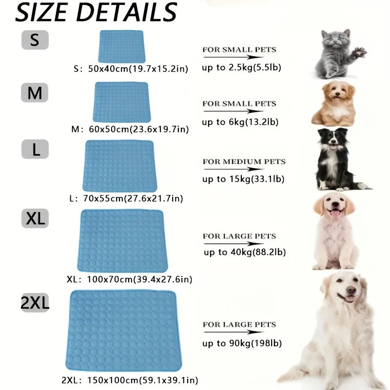 Cool Down cooling mat shown with a pet lying on it