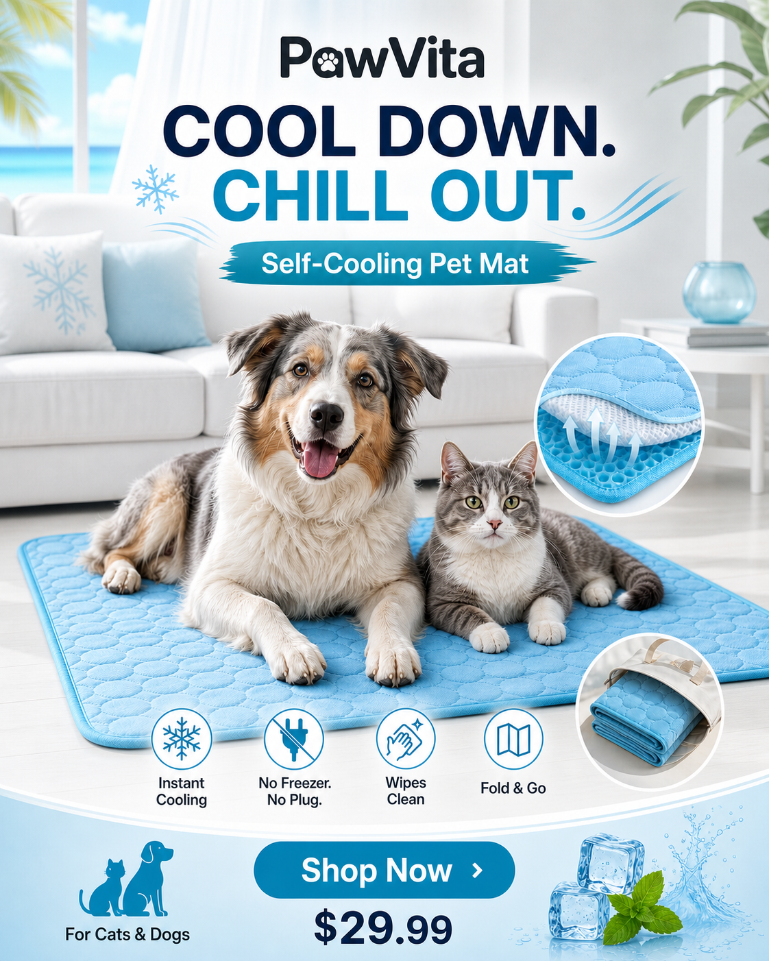PawVita Cool Down cooling mat product photo