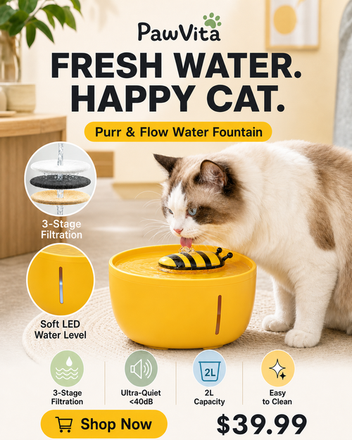 PawVita Purr & Flow cat water fountain product photo