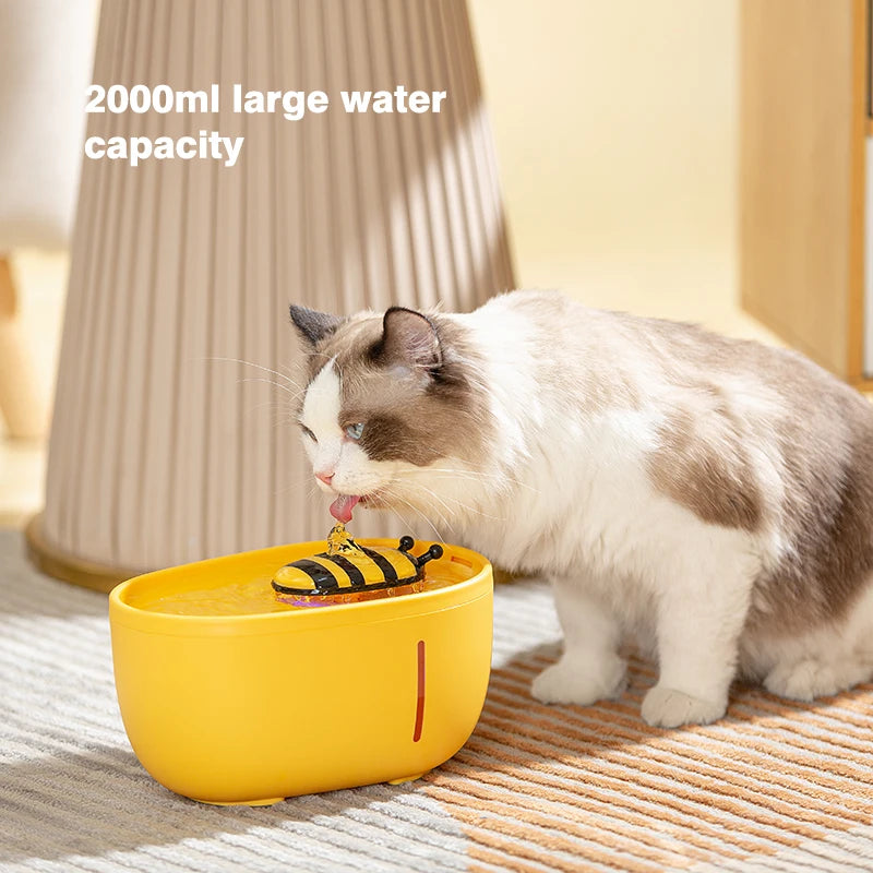PawVita Purr & Flow automatic cat water fountain with LED indicator